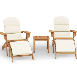 vidaXL Muebles De Jardín-Juego de muebles de jardín Adirondack 3 piezas madera acacia
