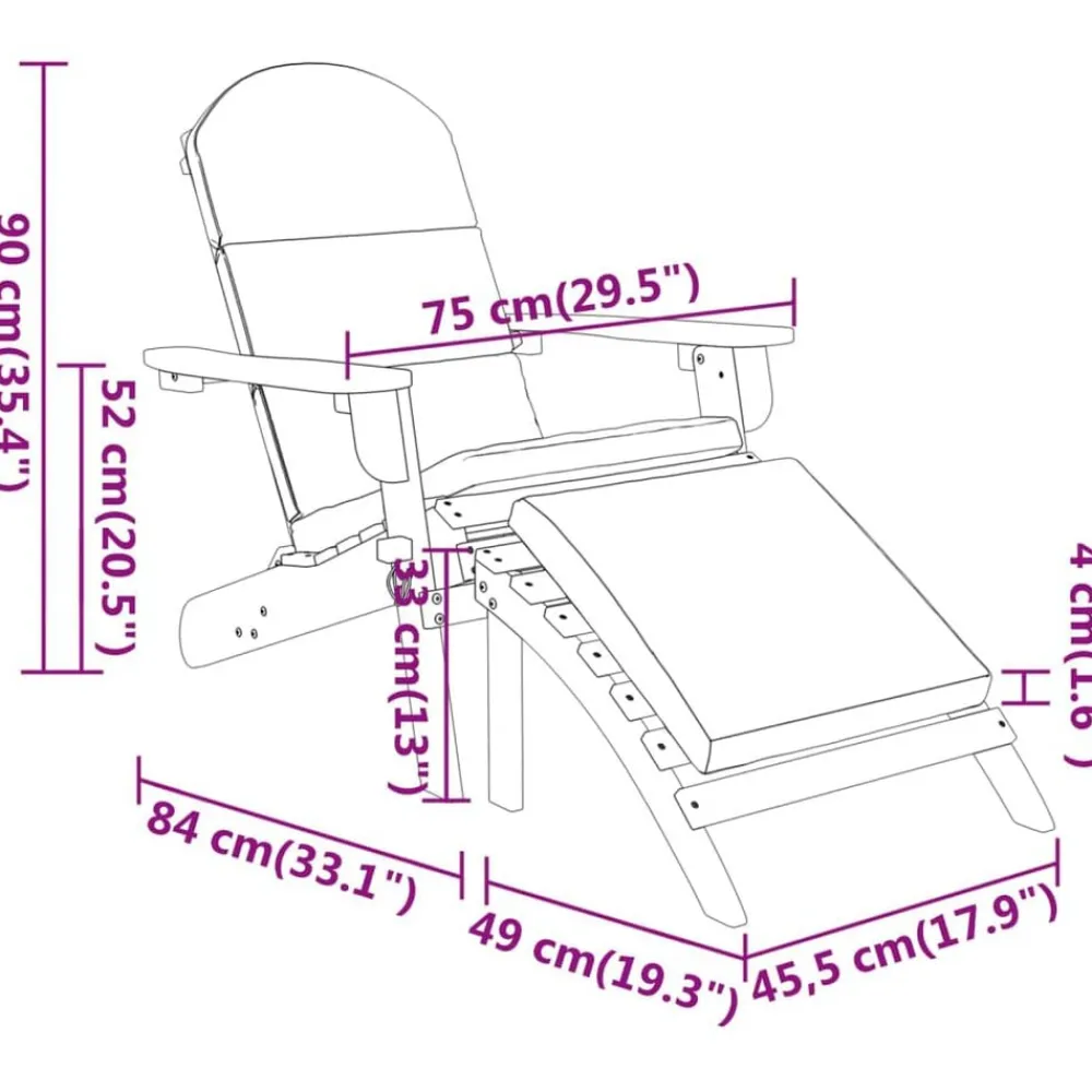 vidaXL Muebles De Jardín-Juego de muebles de jardín Adirondack 3 piezas madera acacia