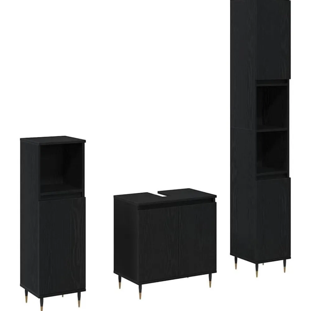 vidaXL Conjuntos De Muebles-Juego de muebles de baño 3 pcs 30 x 30 x 190 cm