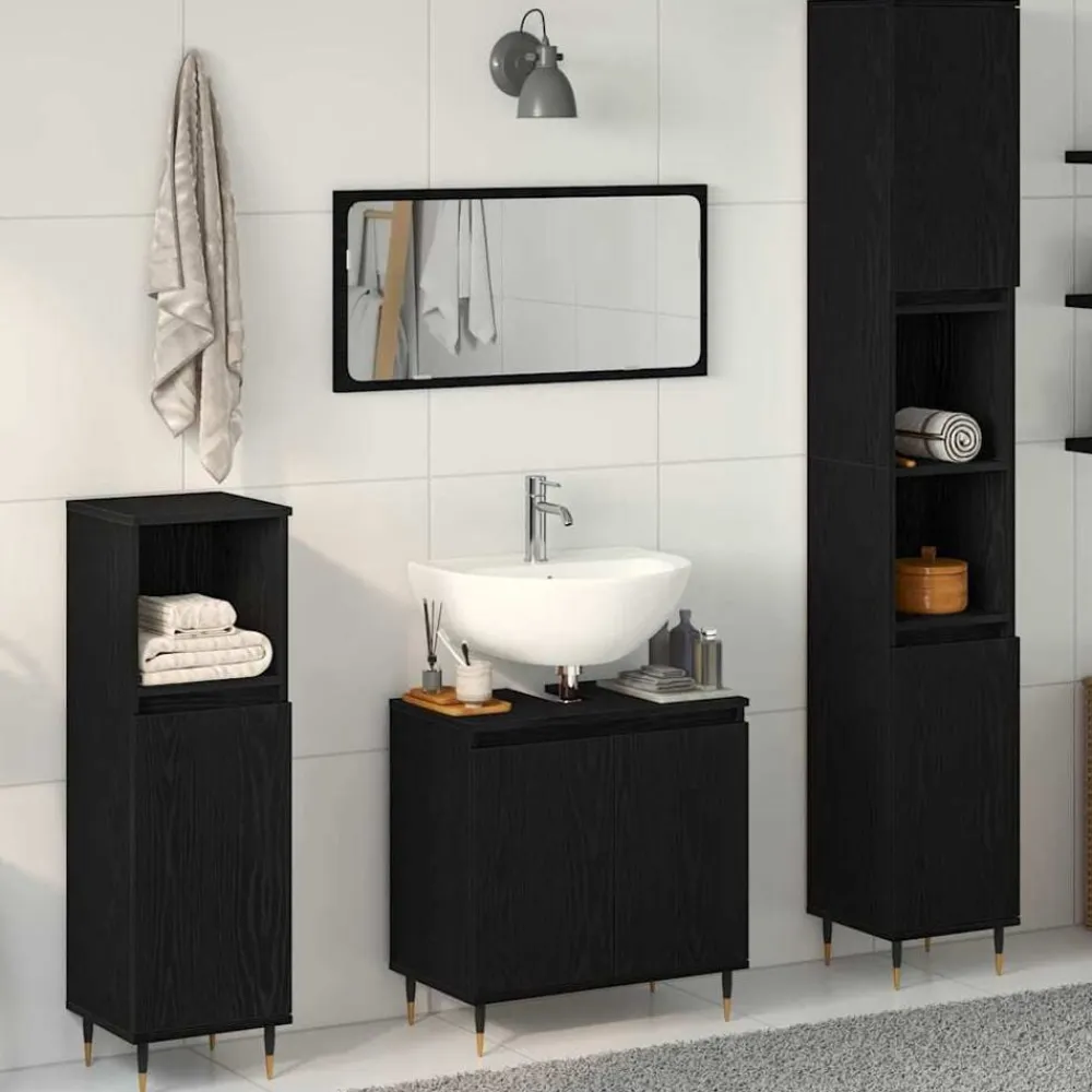 vidaXL Conjuntos De Muebles-Juego de muebles de baño 3 pcs 30 x 30 x 190 cm