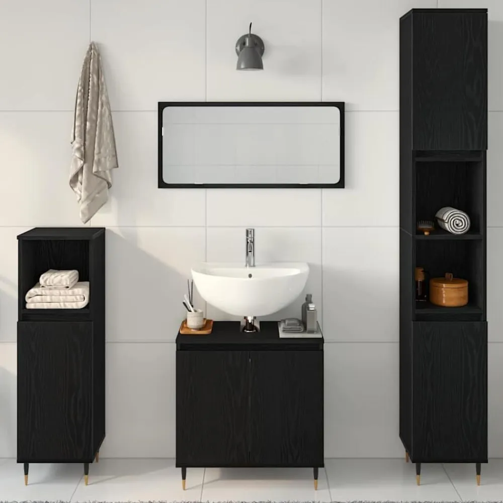vidaXL Conjuntos De Muebles-Juego de muebles de baño 3 pcs 30 x 30 x 190 cm