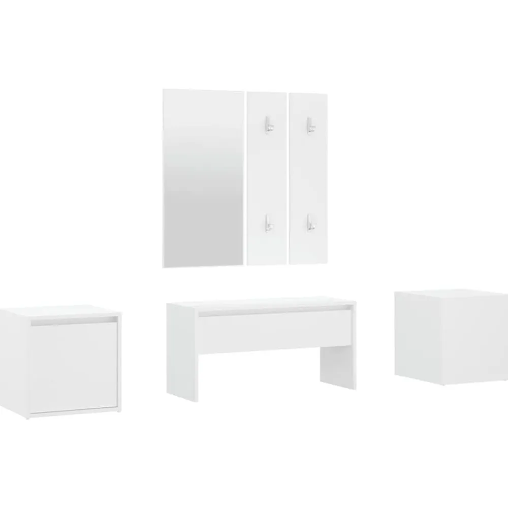 vidaXL Bancos-Juego de muebles de recibidor madera contrachapada