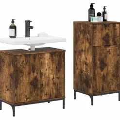 vidaXL Conjuntos De Muebles-Juego de muebles de baño con cajón 2 pcs