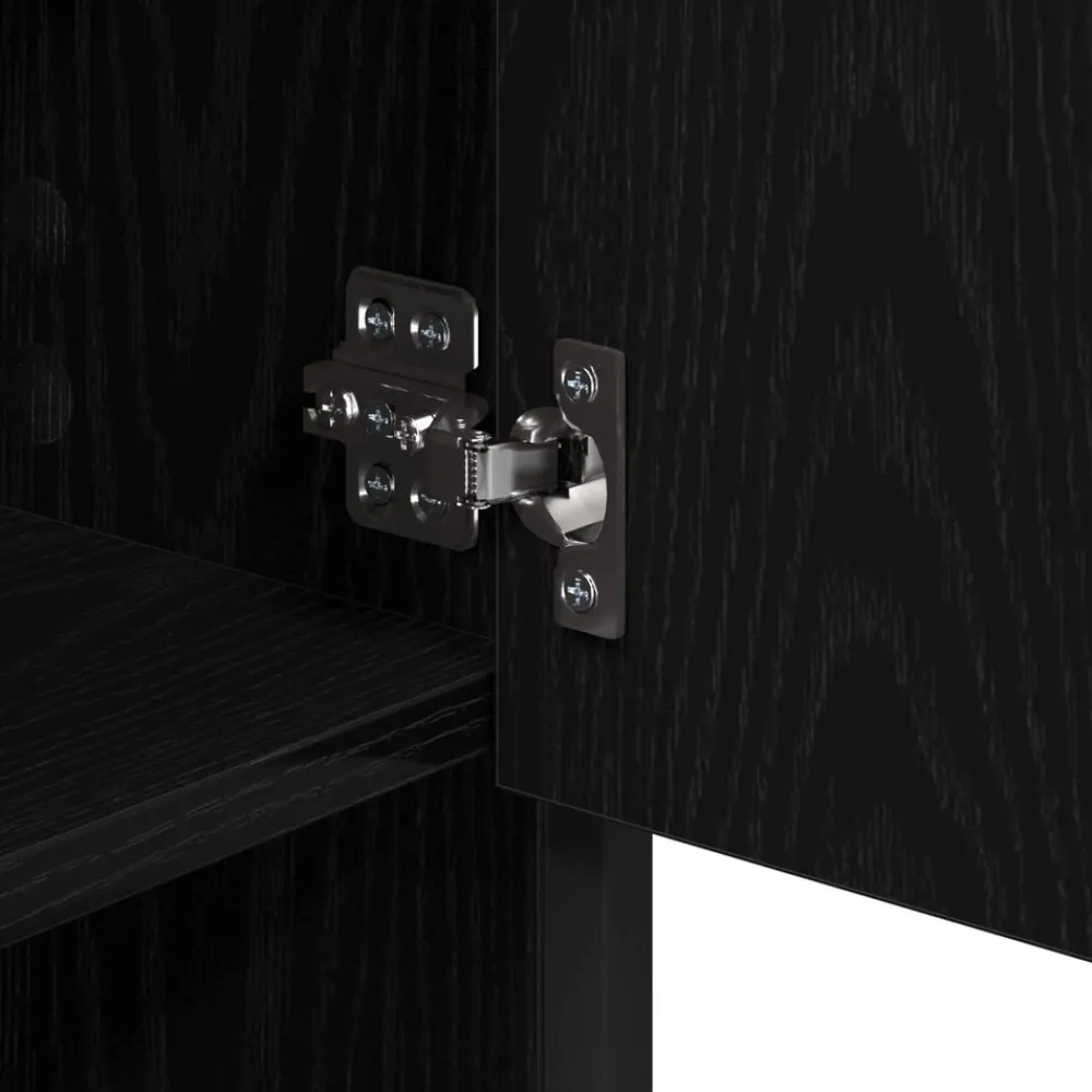 vidaXL Juego de muebles de baño 3 pcs Madera de ingeniería Roble negro Clearance