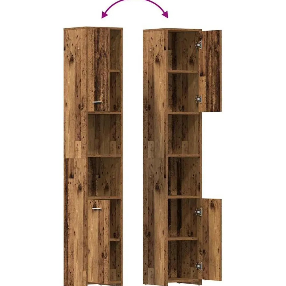 vidaXL Conjuntos De Muebles-Juego de muebles de baño 4 piezas madera ingeniería envejecida