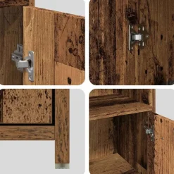 vidaXL Conjuntos De Muebles-Juego de muebles de baño 4 piezas madera ingeniería envejecida