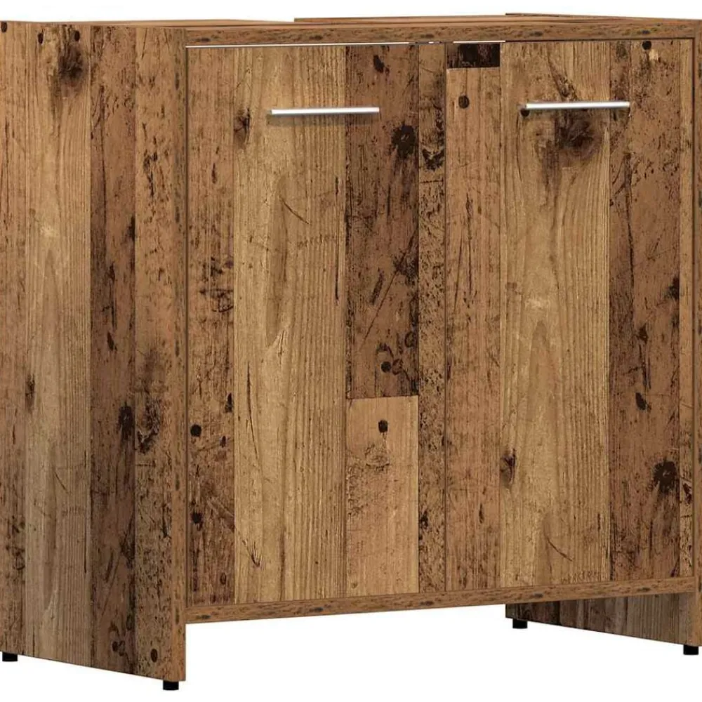vidaXL Conjuntos De Muebles-Juego de muebles de baño 4 piezas madera ingeniería envejecida