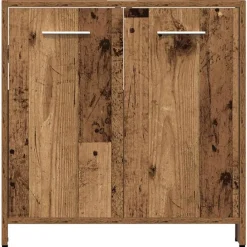 vidaXL Conjuntos De Muebles-Juego de muebles de baño 4 piezas madera ingeniería envejecida