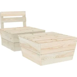 vidaXL Muebles De Jardín-Juego de muebles de jardín 2 piezas madera de abeto impregnada