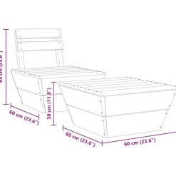 vidaXL Muebles De Jardín-Juego de muebles de jardín 2 piezas madera de abeto impregnada