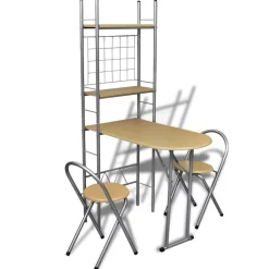 vidaXL Conjuntos De Muebles-Juego de muebles de barra de cocina plegable con 2 sillas