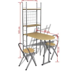 vidaXL Conjuntos De Muebles-Juego de muebles de barra de cocina plegable con 2 sillas