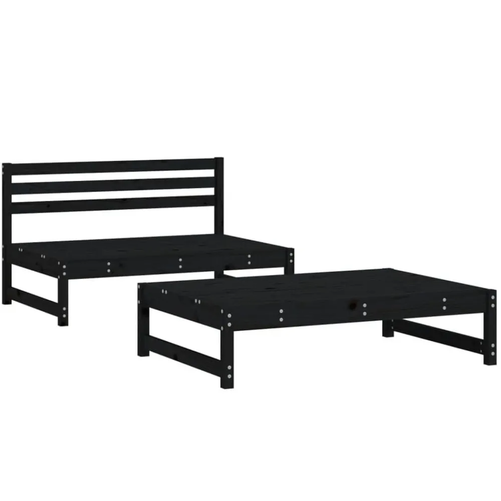vidaXL Muebles De Jardín-Juego de muebles de jardín 2 pzas madera maciza de