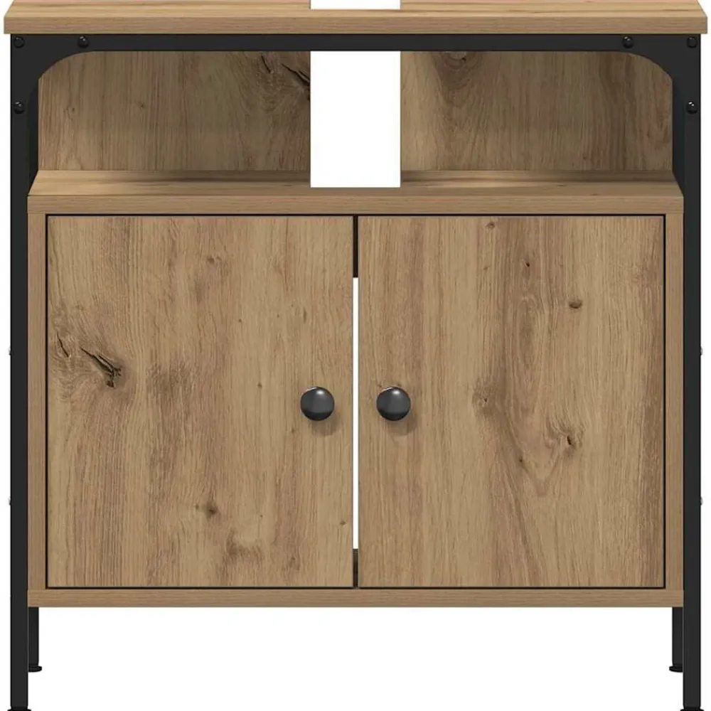 vidaXL Juego de muebles de baño con estante 3 pcs Roble artesanal Roble artisan Discount