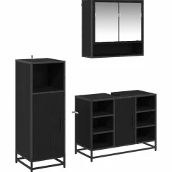 vidaXL Conjuntos De Muebles-Juego de muebles de baño 3 pcs Madera de ingeniería