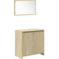 vidaXL Juego de muebles de baño 4 pzas contrachapada Roble Sonoma Sale