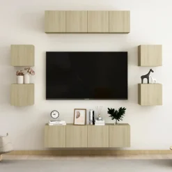 vidaXL Muebles Tv-Juego de muebles de salón 8 piezas