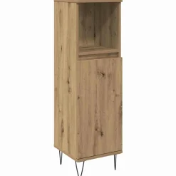 vidaXL Conjuntos De Muebles-Juego de muebles de baño con estante 3 pcs Roble artesanal