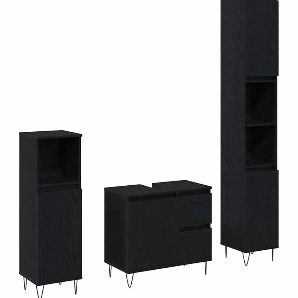 vidaXL Conjuntos De Muebles-Juego de muebles de baño 3 pcs 30 x 30 x 190 cm