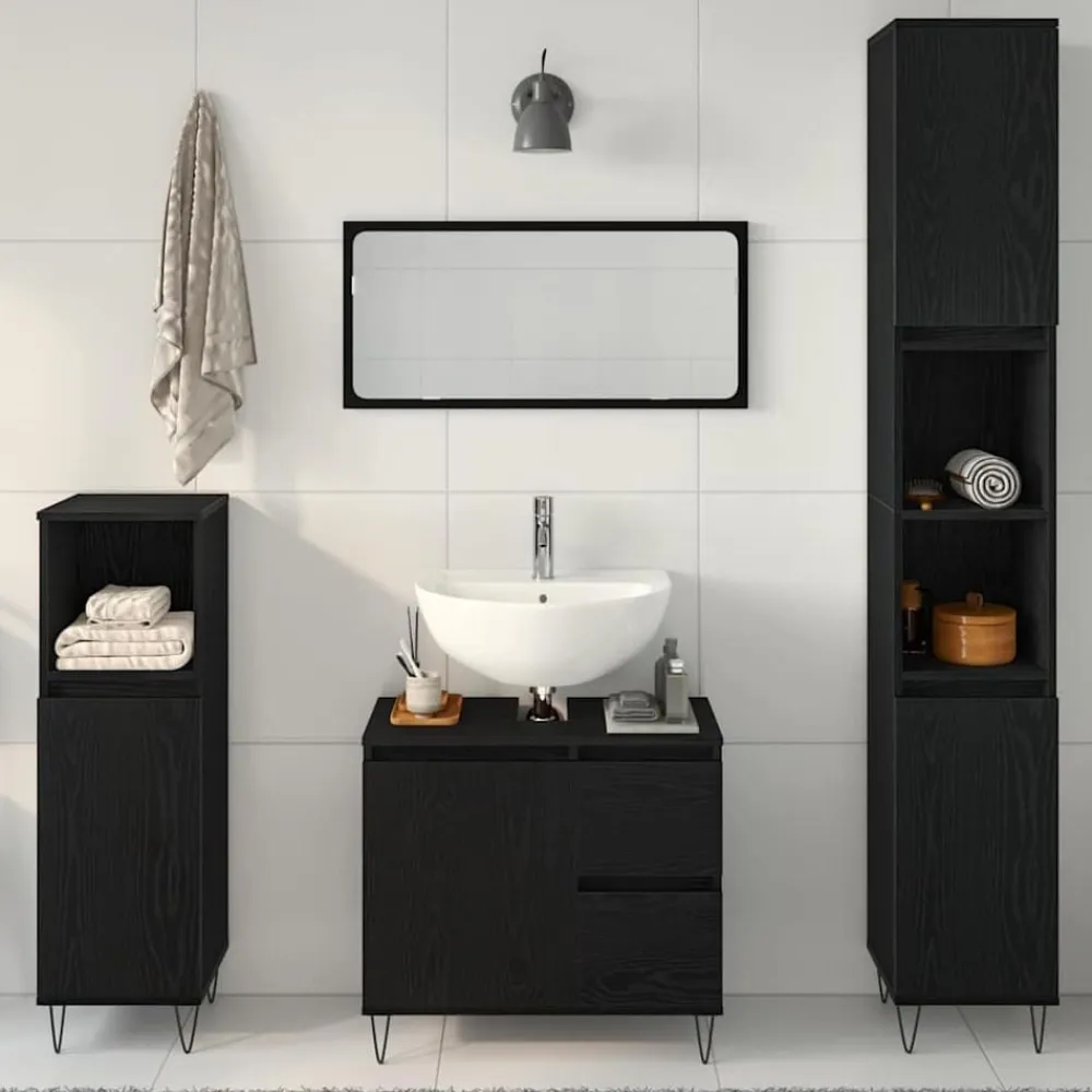 vidaXL Conjuntos De Muebles-Juego de muebles de baño 3 pcs 30 x 30 x 190 cm