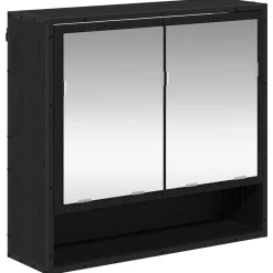 vidaXL Juego de muebles de baño 2 pcs Madera de ingeniería Roble negro Discount