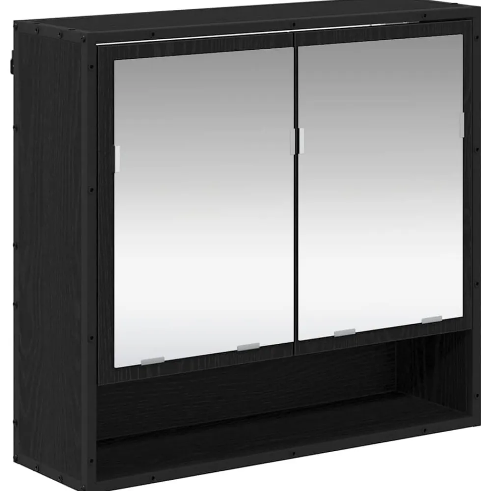 vidaXL Juego de muebles de baño 2 pcs Madera de ingeniería Roble negro Discount
