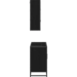 vidaXL Juego de muebles de baño 2 pcs Madera de ingeniería Roble negro Discount