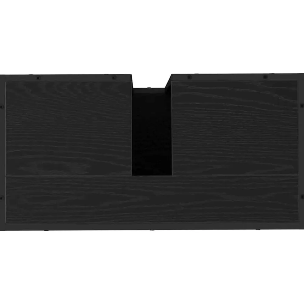 vidaXL Juego de muebles de baño 2 pcs Madera de ingeniería Roble negro Discount