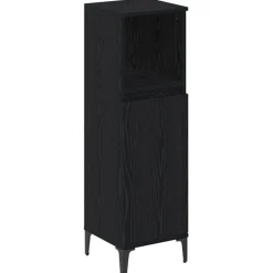 vidaXL Juego de muebles de baño 3 pcs Madera contrachapada Roble negro Hot