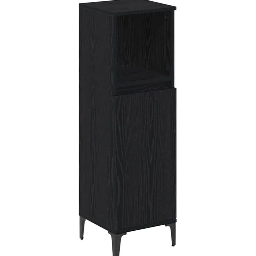 vidaXL Juego de muebles de baño 3 pcs Madera contrachapada Roble negro Hot