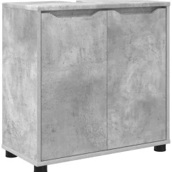 vidaXL Conjuntos De Muebles-Juego de muebles de baño con cajón Manual 3 pcs Gris Concreto