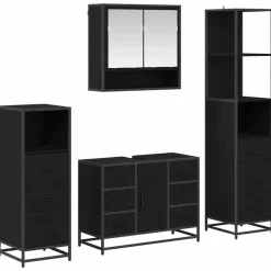 vidaXL Conjuntos De Muebles-Juego de muebles de baño 4 pcs Madera de ingeniería