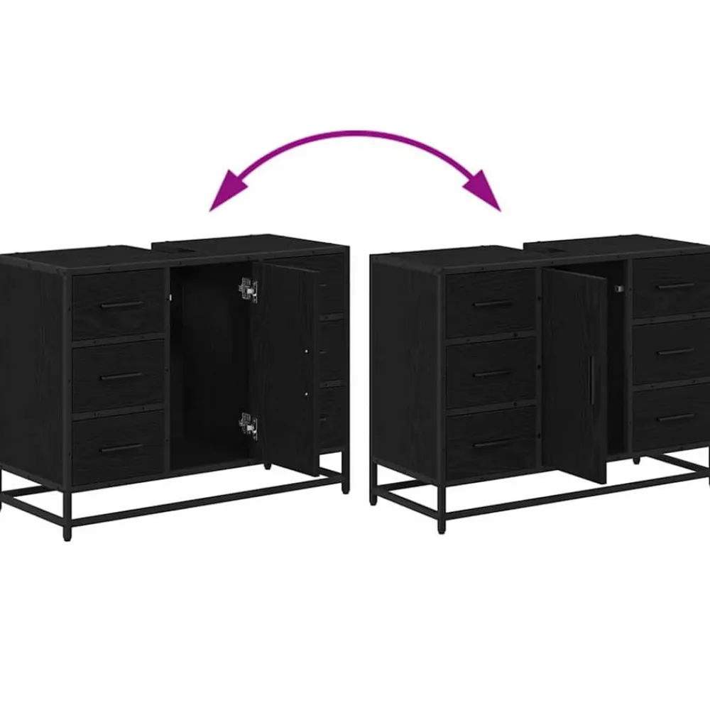 vidaXL Conjuntos De Muebles-Juego de muebles de baño 4 pcs Madera de ingeniería
