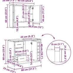 vidaXL Conjuntos De Muebles-Juego de muebles de baño 4 pcs Madera de ingeniería