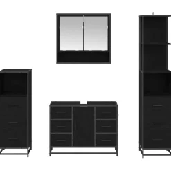 vidaXL Conjuntos De Muebles-Juego de muebles de baño 4 pcs Madera de ingeniería
