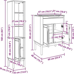 vidaXL Juego de muebles de baño con estante FLORO 2 pcs Marrón cera Marrón cera Clearance