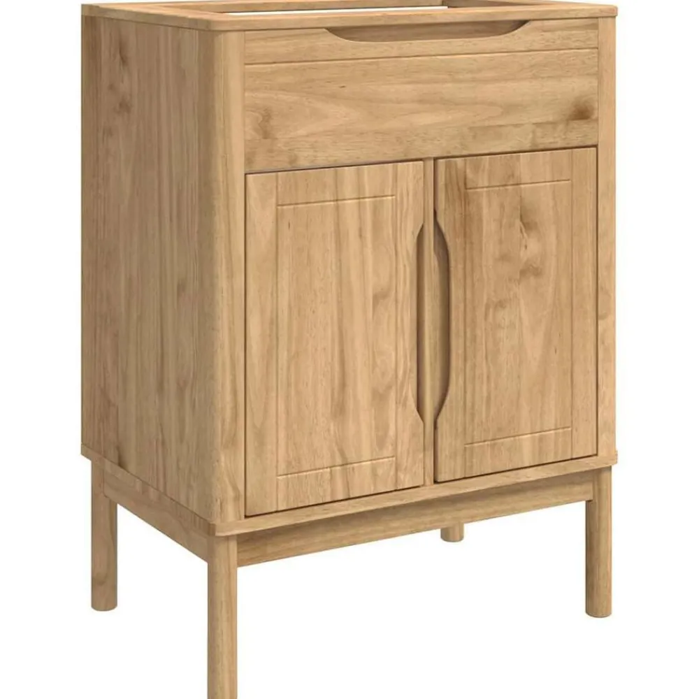 vidaXL Juego de muebles de baño con estante FLORO 2 pcs Marrón cera Marrón cera Clearance