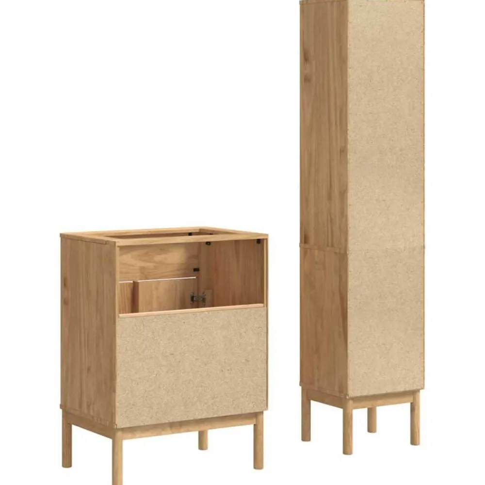 vidaXL Juego de muebles de baño con estante FLORO 2 pcs Marrón cera Marrón cera Clearance