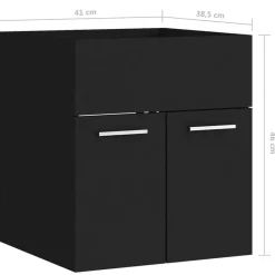 vidaXL Juego de muebles de baño madera de ingeniería Negro Outlet
