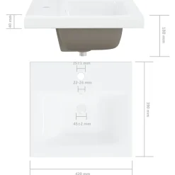 vidaXL Juego de muebles de baño madera de ingeniería Negro Outlet