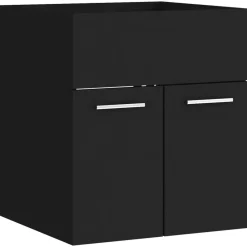 vidaXL Juego de muebles de baño madera de ingeniería Negro Outlet