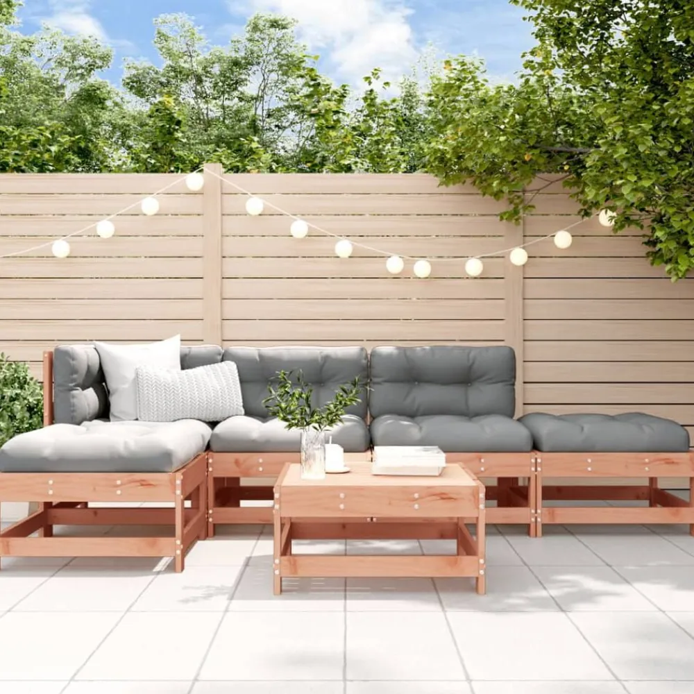 vidaXL Juego de muebles de jardín 6 pzas madera maciza abeto Douglas Douglas natural Online