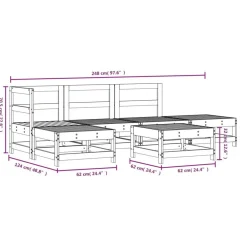 vidaXL Juego de muebles de jardín 6 pzas madera maciza abeto Douglas Douglas natural Online