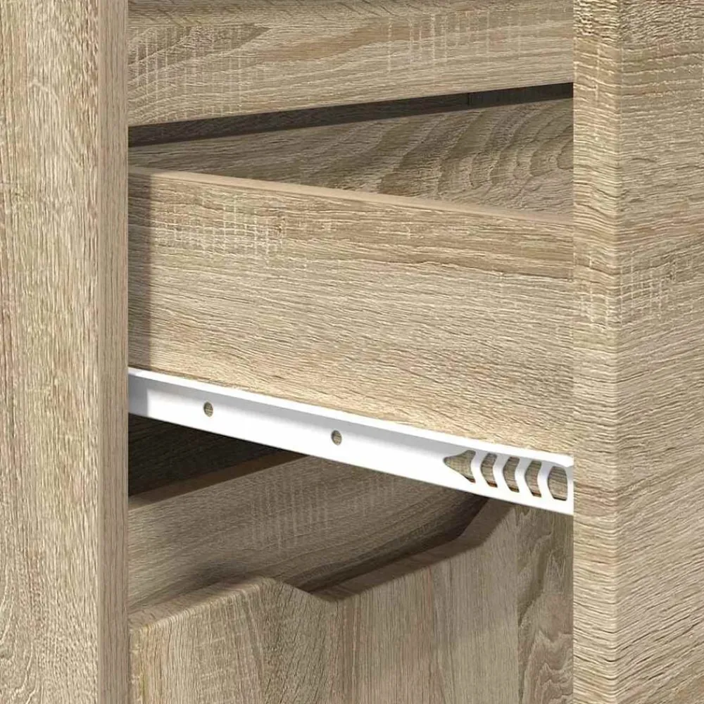 vidaXL Juego de muebles de baño con cajón con rueda 3 pcs Roble Sonoma Hot
