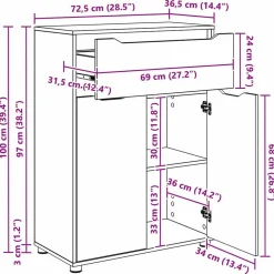 vidaXL Juego de muebles de baño con cajón con rueda 3 pcs Roble Sonoma Hot