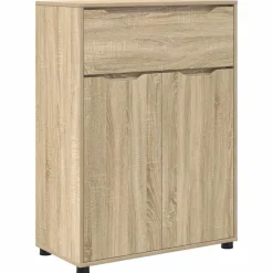 vidaXL Juego de muebles de baño con cajón con rueda 3 pcs Roble Sonoma Hot