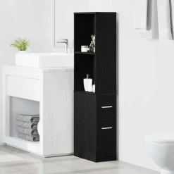 vidaXL Juego de muebles de baño 22 x 41 x 135 cm Roble negro Sale