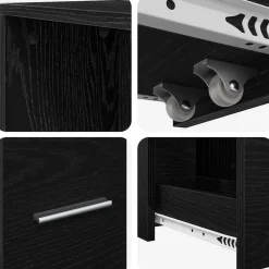 vidaXL Juego de muebles de baño 22 x 41 x 135 cm Roble negro Sale