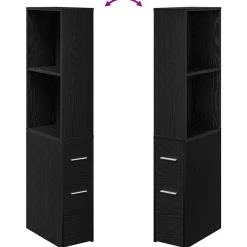 vidaXL Juego de muebles de baño 22 x 41 x 135 cm Roble negro Sale