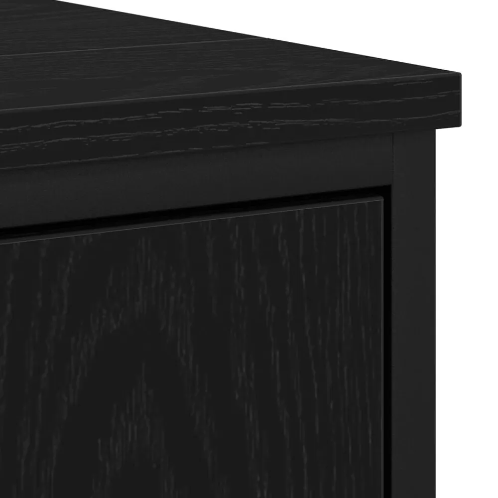 vidaXL Juego de muebles de baño 3 pcs Negro Madera contrachapada Roble negro